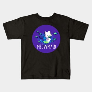 Meowmaid! Cute Funny Cat Kitten Mermaid Lover Sarcastic Humor Quote animal Lover Artwork Kids T-Shirt